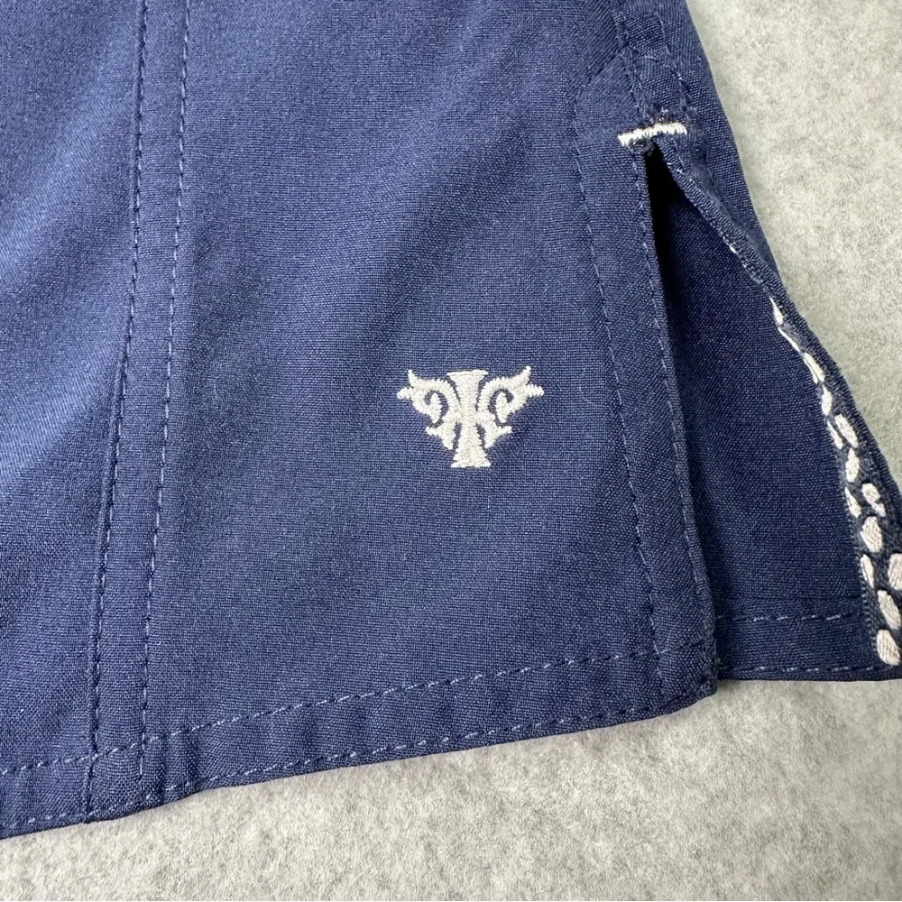 Med Couture Women's L Deep Blue Short Sleeve Scrub Top - Picture 2 of 11